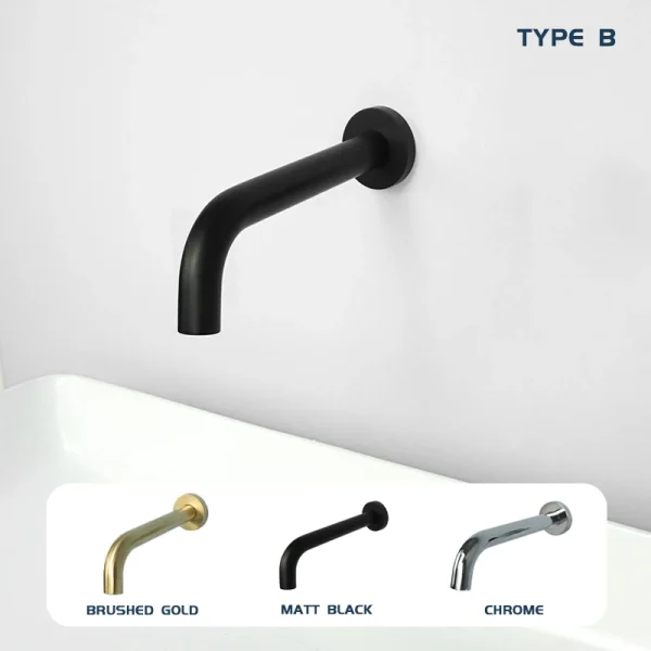 Brass Bathroom Basin Faucet Replacement Spout Chrome Gold Black Grey 150mm 200mm 250mm Sink Mixer Tapware - Image 2