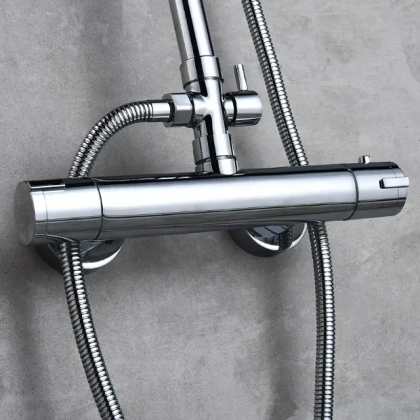Thermostatic Shower Faucet Mixing Valve Bathroom Shower Tap Chrome Bathtub Shower Faucet with Thermostat - Image 3