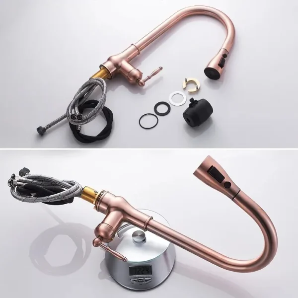 Antique Bronze Kitchen Faucet Pull Out Mixer Tap Hot and Cold Water Kitchen Sink Sprayer Crane Faucet EL9021 - Image 6