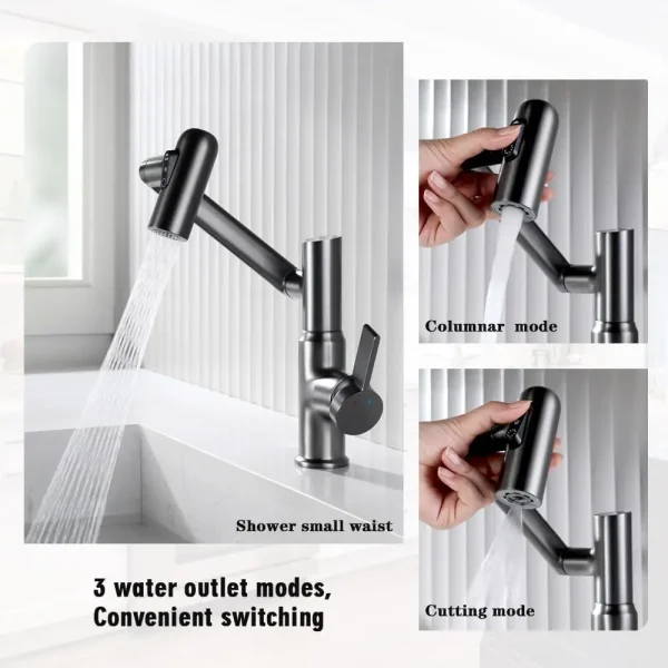 Luxury Brass Bathroom Basin Faucet with Temperature Display 3 Mode Water Saving Sink Mixer Hot Cold Tap - Image 4
