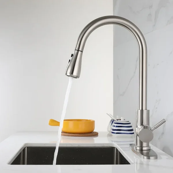 Flexible Kitchen Faucet Pull Down Sprayer Black Gourmet Spring Mixer Tap Single Lever Sink Mixer Korea Type - Image 5
