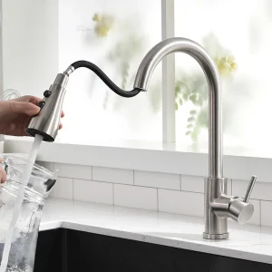 Flexible Kitchen Faucet Pull Down Sprayer Black Gourmet Spring Mixer Tap Single Lever Sink Mixer Korea Type