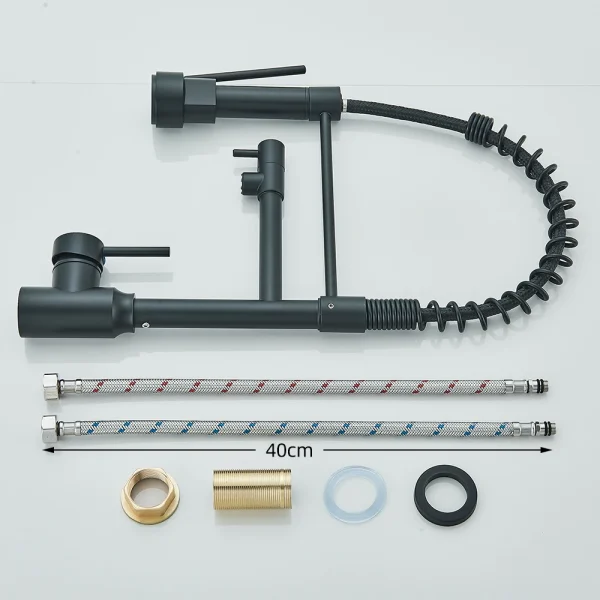Pull Down Spring Kitchen Faucet Single Handle Hot Cold Mixer Tap Dual Spout Kitchen Sink Nozzle Sprayer - Image 6