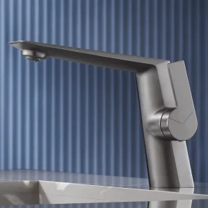 Luxury Zinc Alloy Bathroom Basin Faucet Single Hole Single Handle Mixer Tap Hot and Cold Vanity Faucet