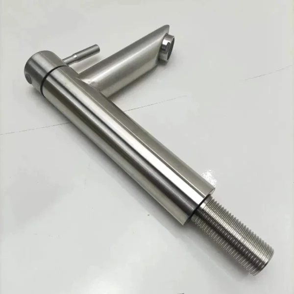Bathroom Basin Faucet 304 Stainless Steel Single Cold Water Tap Deck Mounted Sink Mixer Silver Black Finish - Image 2