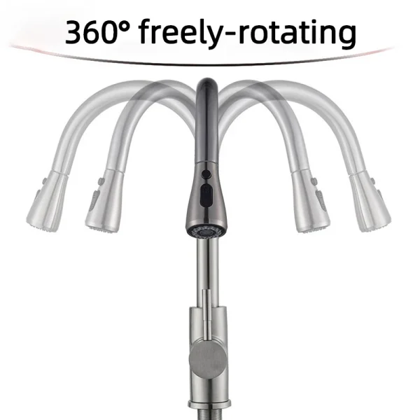 Flexible Kitchen Faucet Pull Down Sprayer Black Gourmet Spring Mixer Tap Single Lever Sink Mixer Korea Type - Image 3