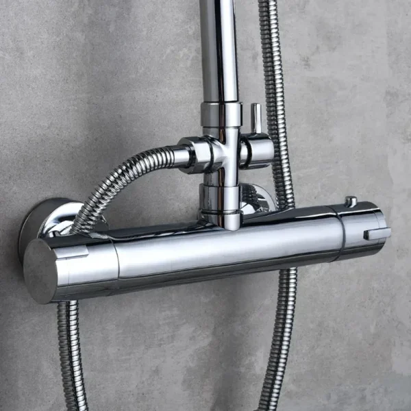 Thermostatic Shower Faucet Mixing Valve Bathroom Shower Tap Chrome Bathtub Shower Faucet with Thermostat - Image 2