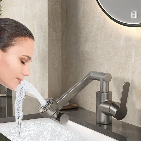 Universal Dual Mode Rotating Faucet Mechanical Arm Basin Kitchen Bathroom Mixer Tap Hot Cold Sink Wash Faucet - Image 5