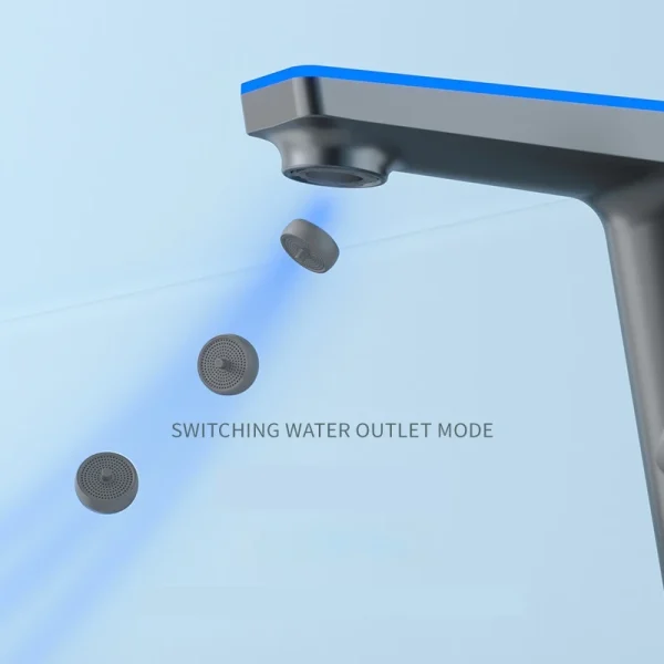 LED Temperature Display Basin Faucet High End Hot Cold Water Mixer Tap Single Hole Bathroom Vanity Sink - Image 4