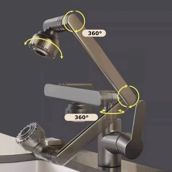 Universal Dual Mode Rotating Faucet Mechanical Arm Basin Kitchen Bathroom Mixer Tap Hot Cold Sink Wash Faucet - Image 4