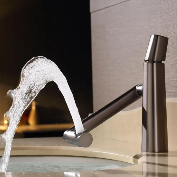 Bathroom Basin Faucet 360° Rotatable Lift Mixer Tap Single Handle Vanity Sink Sprayer with Hose - Image 3