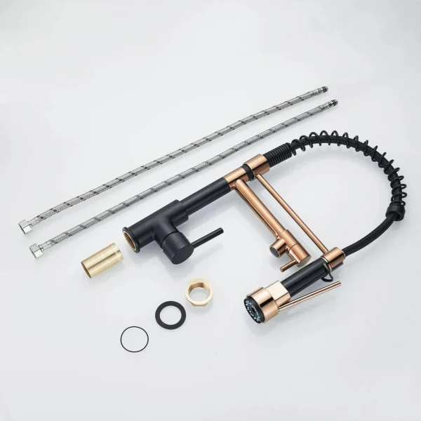 High Arc Kitchen Faucet with Pull Down Sprayer Single Handle Spring Kitchen Sink Mixer Tap - Image 6