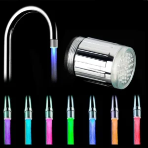 7-Color LED Faucet Aerator Glow Tap Nozzle Automatic Color Changing Water Saving Faucet Head for Kitchen Bathroom