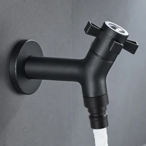 304 Stainless Steel Black Outdoor Garden Faucet Wall Mounted Corner Washing Machine Tap Bathroom Sink Faucet