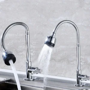Single Hole Kitchen Faucet Cold Water Tap Single Handle Basin Mixer Sink Faucet Flexible Rotation Kitchen Tap