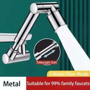 Retractable Faucet Extension Aerator 1440° Robotic Arm Swivel Nozzle Kitchen Sink Mixer Tap 2 Flow Modes