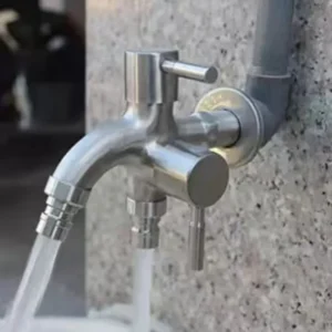 304 Stainless Steel Washing Machine Faucet Double Outlet Multi Functional Wall Mounted Faucet