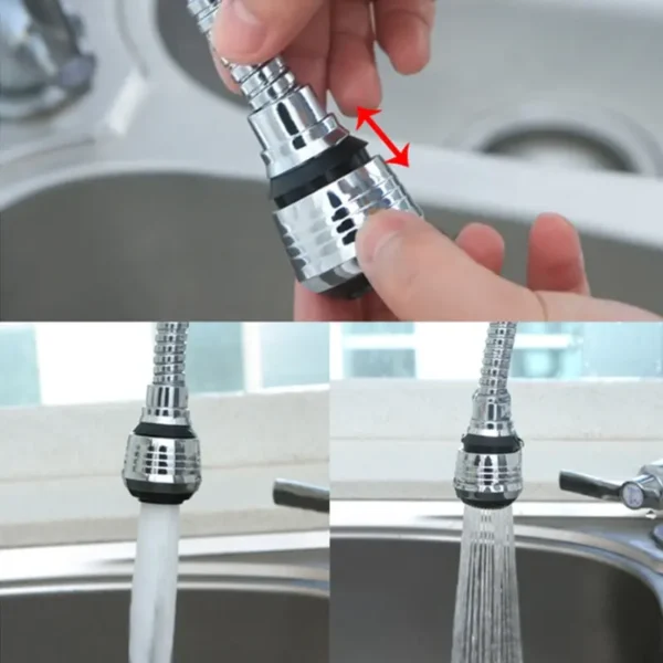 360° Faucet Anti Splash Head Universal Water Saving Rotating Bubbler Aerator Nozzle for Kitchen Sink - Image 2