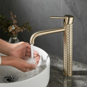 Luxury Brass Black Bathroom Basin Faucet Diamond Design Single Handle Mixer Tap Hot and Cold Vanity Sink Tap