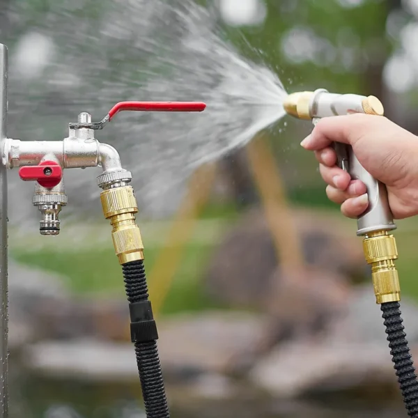 Zinc Alloy Garden Bibcocks Outdoor Faucet with Dual Outlet for Irrigation Home Bathroom Sink Faucet - Image 6