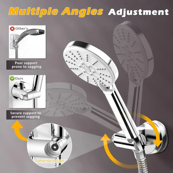 Adjustable Shower Head Holder Suction Cup Wall Mount ABS Universal Strong Load Bearing Bracket Bathroom Accessory - Image 3