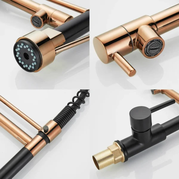 High Arc Kitchen Faucet with Pull Down Sprayer Single Handle Spring Kitchen Sink Mixer Tap - Image 5