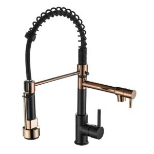 High Arc Kitchen Faucet with Pull Down Sprayer Single Handle Spring Kitchen Sink Mixer Tap