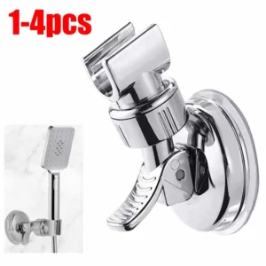 Shower Head Holder Suction Cup Adjustable No Drill Reusable Strong Wall Mount Shower Bracket Universal