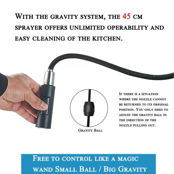 Black Pull Out Sensor Kitchen Faucet Touch Control Mixer Tap Single Handle 2 Function Kitchen Sink Sprayer - Image 4