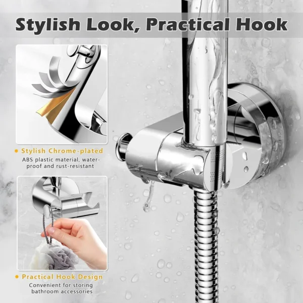 Adjustable Shower Head Holder Suction Cup Wall Mount ABS Universal Strong Load Bearing Bracket Bathroom Accessory - Image 2