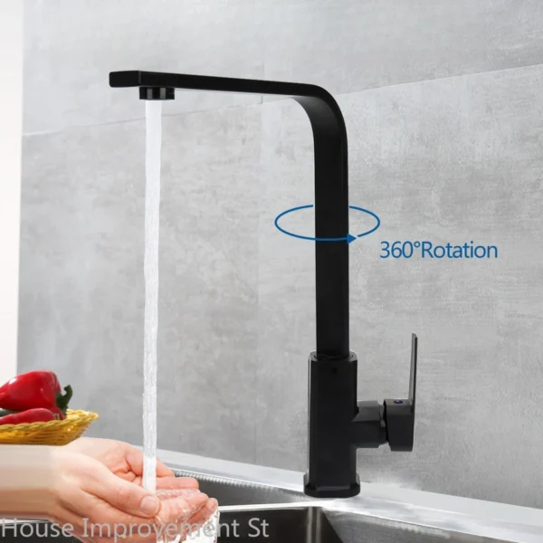 Kitchen Faucet Hot and Cold Mixer Tap 360° Swivel Vessel Sink Deck Mounted Faucet for Kitchen - Image 6
