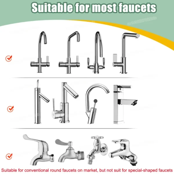 Faucet Extender 360° Rotatable Nozzle Adapter 2 or 3 Mode Water Saving Bubbler Kitchen Bathroom Tap Accessories - Image 5