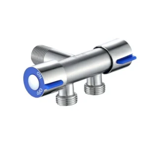 Bathroom Faucet Double Handle Dual Control Stainless Steel Basin Faucet Washing Machine Cold Water Tap