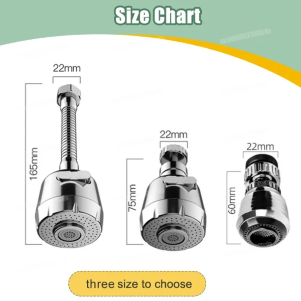 Faucet Extender 360° Rotatable Nozzle Adapter 2 or 3 Mode Water Saving Bubbler Kitchen Bathroom Tap Accessories - Image 6