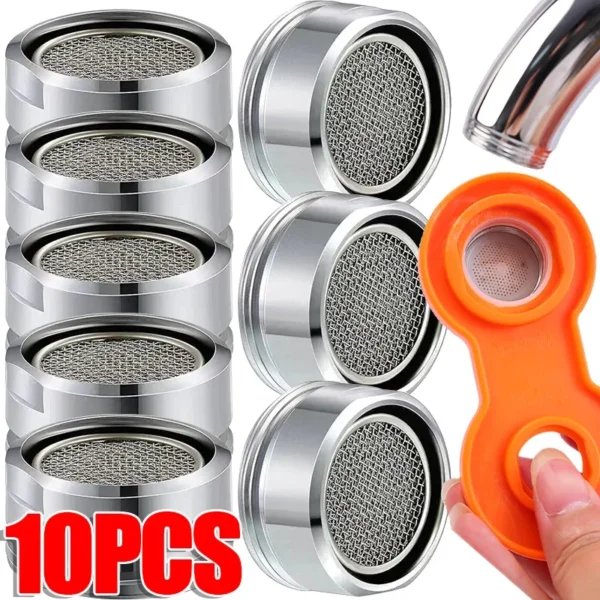 Faucet Aerator Replacement Kit 10pcs Brass Thread Bubbler Nozzle Water Saving Bathroom Sink Tap Parts