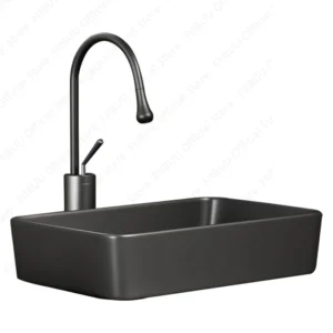 Rectangular Ceramic Vessel Sink Silver Grey Above Counter Bathroom Vanity Basin Glazed Porcelain Wash Basin