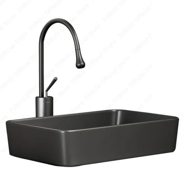 Rectangular Ceramic Vessel Sink Silver Grey Above Counter Bathroom Vanity Basin Glazed Porcelain Wash Basin